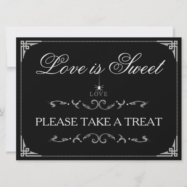 Love is Sweet Treats - Halloween Spider LOVE Sign (Front)