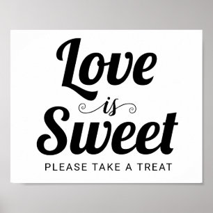 Love is Sweet typography wedding candy bar sign