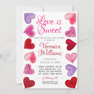 Love is Sweet Valentine’s Baby Shower Invitation