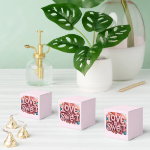 Love Is Sweet Valentine Wedding Typography Favour Box