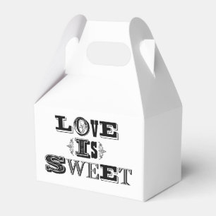 Love is Sweet Vintage Wedding Black White Wedding Favour Box