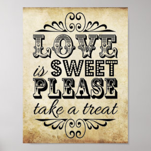Love Is Sweet - Vintage Wedding Sign