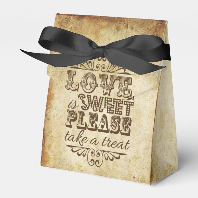 Love Is Sweet Vintge Wedding Favour Box (Front Side)