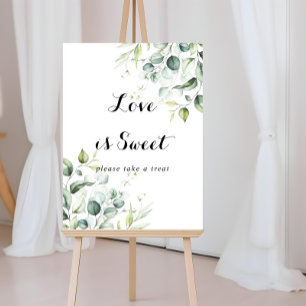 Love Is Sweet Watercolor Eucalyptus Greenery Sign