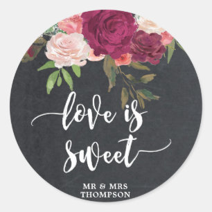 love is sweet wedding bridal favor sticker