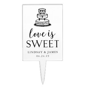Love is Sweet   Wedding Cake Pick