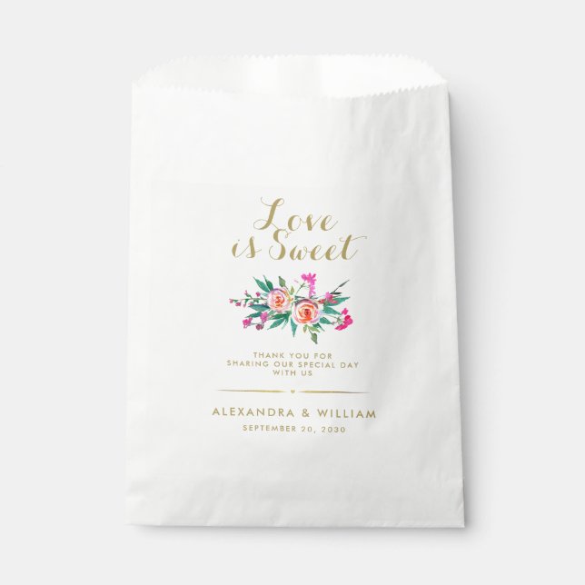 Love is Sweet Wedding Candy Bar Treats Favour Bags (Front)