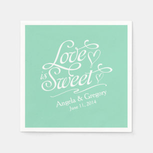 Love is Sweet Wedding Candy Buffet Mint Green Napkin