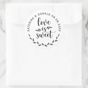 Love is Sweet Wedding Classic Round Sticker