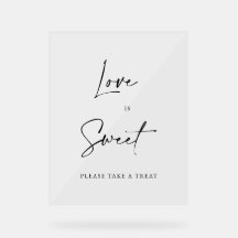 Love Is Sweet Wedding Dessert Bar Sign Minimalist 