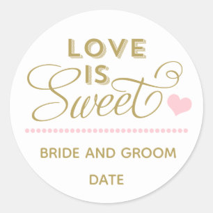 LOVE IS SWEET wedding favor sticker