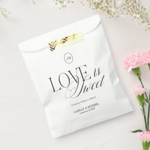 Love Is Sweet Wedding Favour Bag Monogram Treat Ba