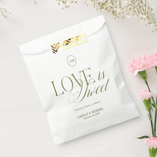 Love Is Sweet Wedding Favour Bag Monogram Treat Ba
