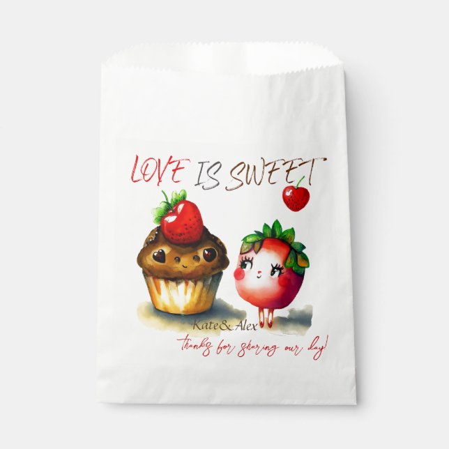 Love is Sweet Wedding Favour Bags (Front)