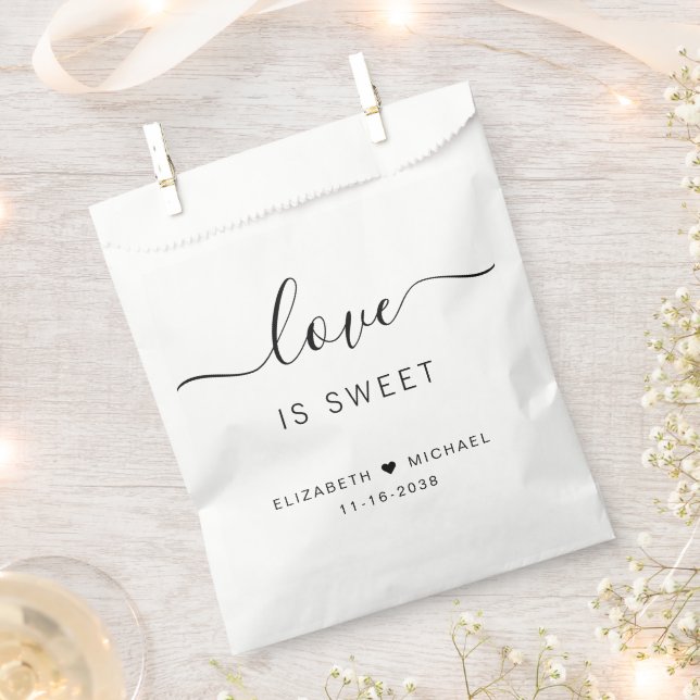 Love Is Sweet Wedding Favour Bags (Clipped)