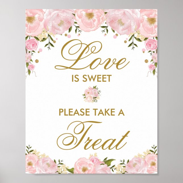 Love is Sweet Wedding Favour Sign Shower Favors (Front)