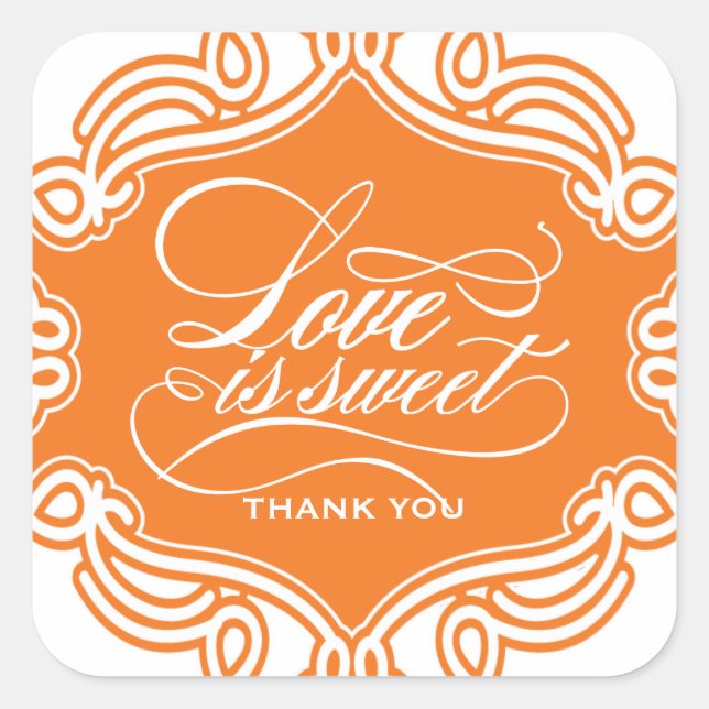 Love is Sweet Wedding Favour Stickers (Front)