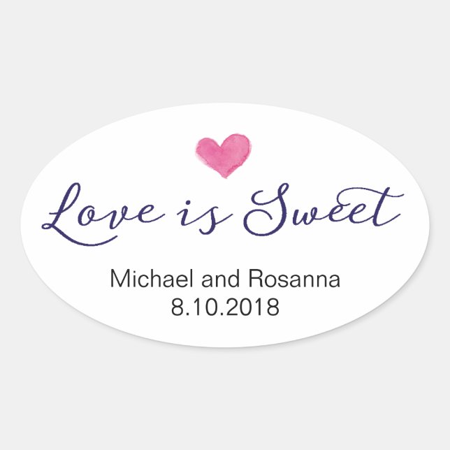 Love is Sweet Wedding Favour Stickers (Front)