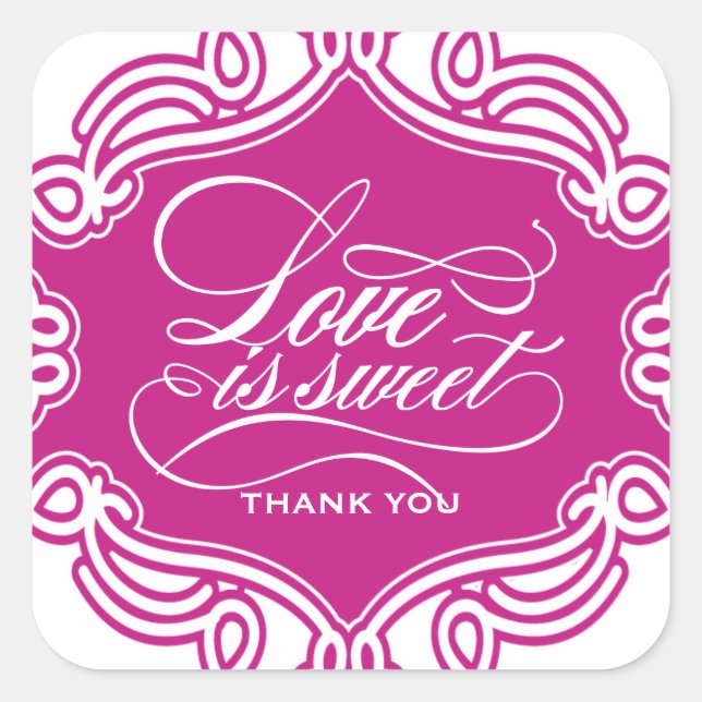 Love is Sweet Wedding Favour Stickers (Front)