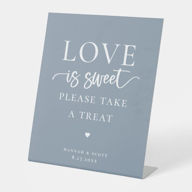Love is Sweet Wedding Favours Pedestal Sign (Front)