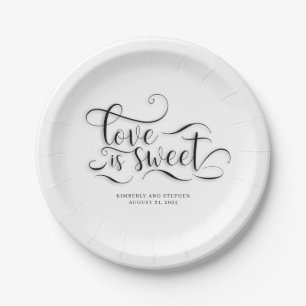 Love is Sweet Wedding Reception Paper Plate