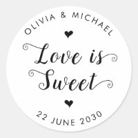 Love is Sweet Wedding Simple Rustic Black Script