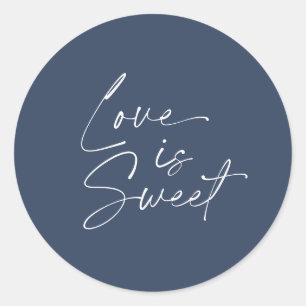 Love is Sweet Wedding Sticker – Navy & White