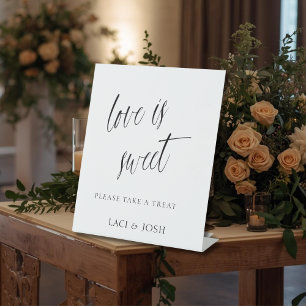 “Love Is Sweet” Wedding Tabletop Pedestal Sign 