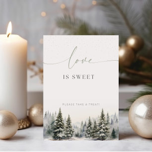 Love Is Sweet Winter Bridal Shower Favors Sign