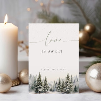 Love Is Sweet Winter Bridal Shower Favors Sign