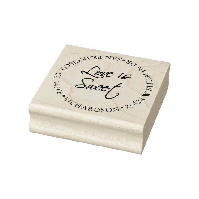 Love is Sweet with Address Rubber Stamp (Stamp)