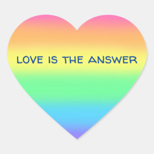 Love Is The Answer Rainbow Heart Sticker