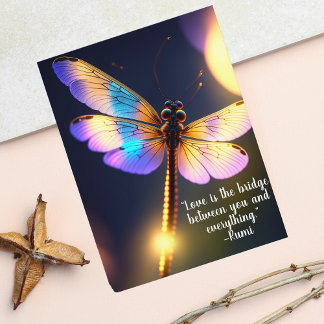 Love Is the Bridge Rumi Quote Dragonfly  Postcard