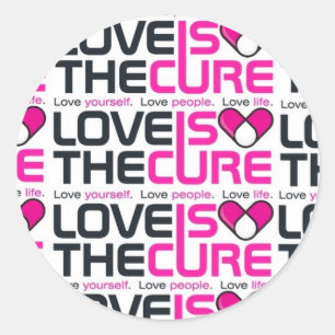 Love Is The Cure Pink Sticker
