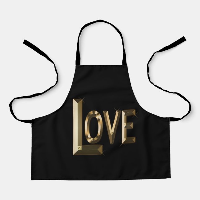 Love Is The Golden Word, Kids Full Print Apron (Front)
