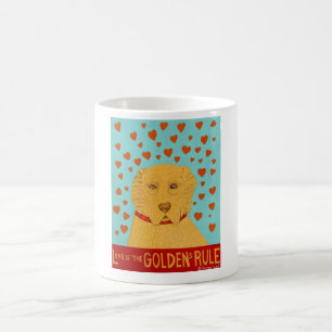 Love is the Goldens Rule - Stephen Huneck Coffee Mug