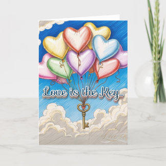 Love is the Key Folded Thank You Card