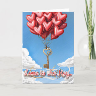 Love is the Key Greeting Card/Stationery Thank You Card