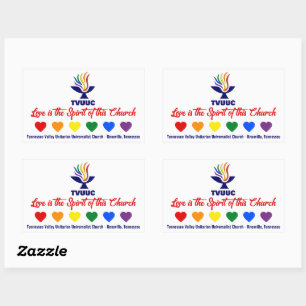 Love is the Spirit - Rainbow Hearts Rectangular Sticker