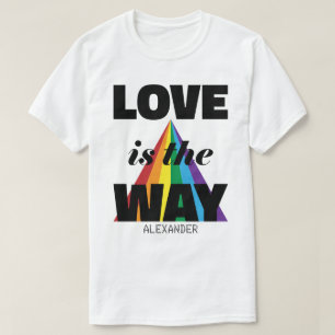 Love Is The Way Black Rainbow Name Personalised T-Shirt