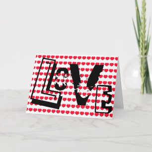 Love is the Word Hearts Valentine Holiday Card