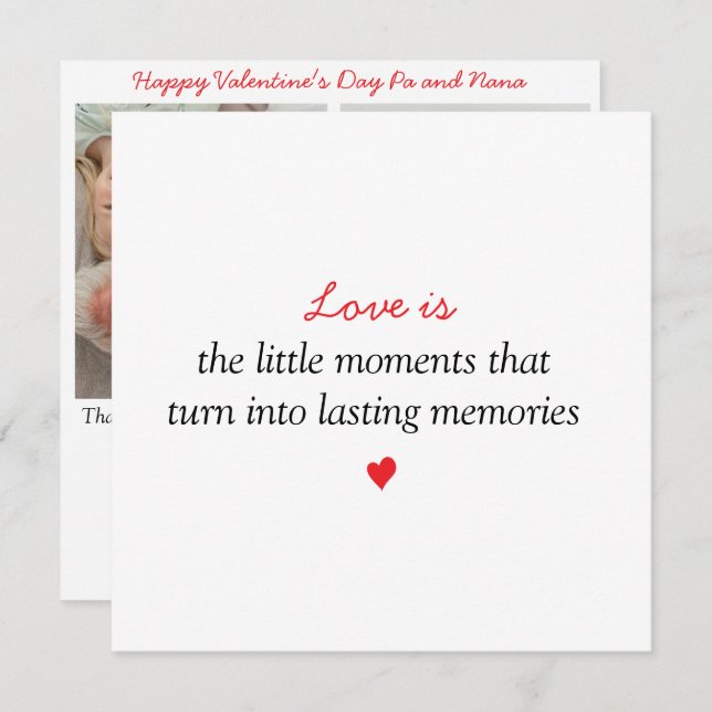 Love is...|Two Photos Valentine's Day  Holiday Card (Front/Back)