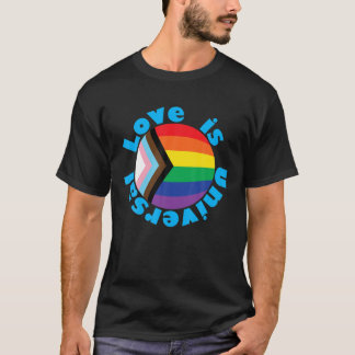 Love Is Universal With The LGBTQ Flag Colours In A T-Shirt