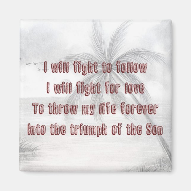 Love is War Hillsong Lyrics Magnet (Front)