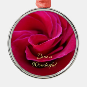 Love is Wonderful Pink Rose Ornaments