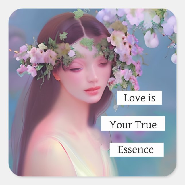 Love is Your True Essence | Fairy Like Angelic  Square Sticker (Front)