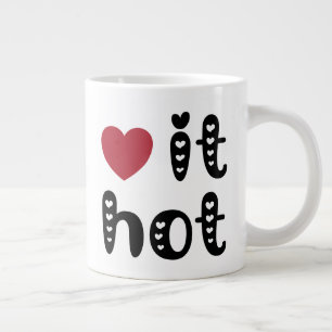 Love It Hot with Hearts Large Coffee Mug
