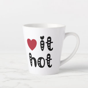 Love It Hot with Hearts Latte Mug