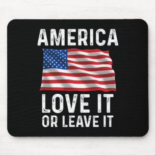 Love It Or Leave It Patriotic American Usa Flag Co Mouse Mat