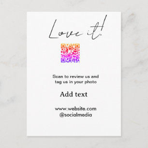Love it scan QR review social media share photo na Postcard